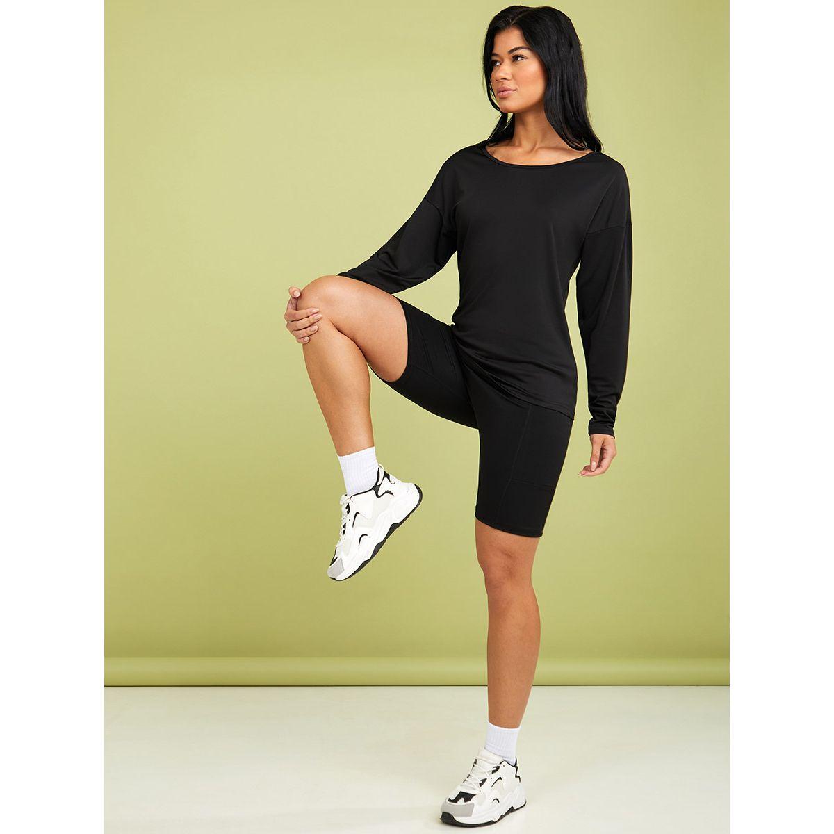 Styli Oversized Yoga Top and Cycling Shorts Active Set-women-clothing-sportswearandactivewear-trackpantsandtracksuits-image-1