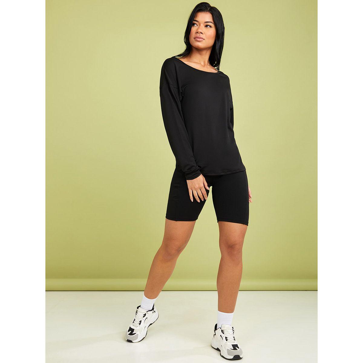 Styli Oversized Yoga Top and Cycling Shorts Active Set-women-clothing-sportswearandactivewear-trackpantsandtracksuits-image-2