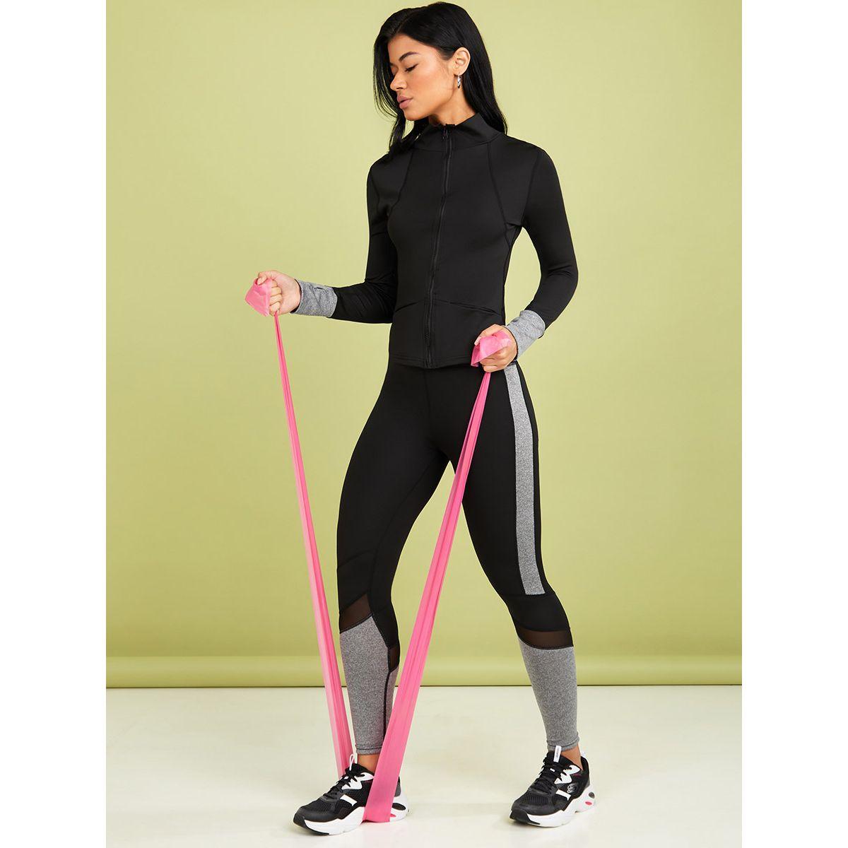 Styli Zip Up Colorblock Long Sleeves Jacket and Leggings Active Set-sports-women-clothing-trackpantsandtracksuits-image-1