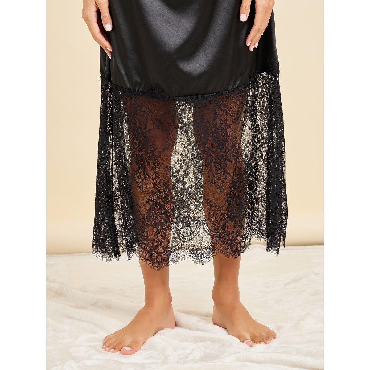 قميص نوم ساتان بتفاصيل دانتيل-women-clothing-nightwear-nighties-image-4