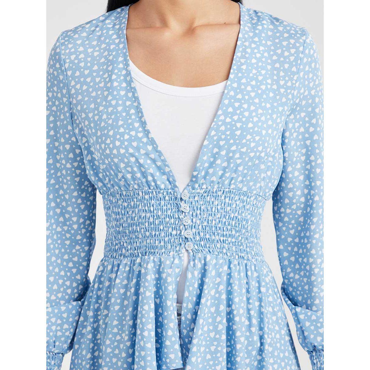 Styli All Over Heart Print Asymmetric Hem Maxi Kimono-women-clothing-shirtsandblouses-shirts-image-3