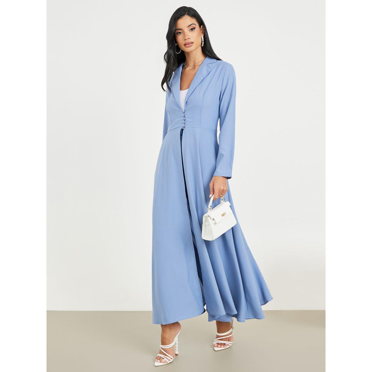 Styli Front Button Detail Tailored Maxi Kimono-women-clothing-shirtsandblouses-shirts-image-1