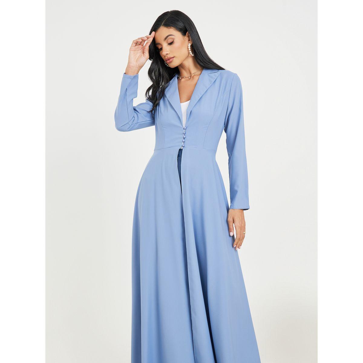 Styli Front Button Detail Tailored Maxi Kimono-women-clothing-shirtsandblouses-shirts-image-2
