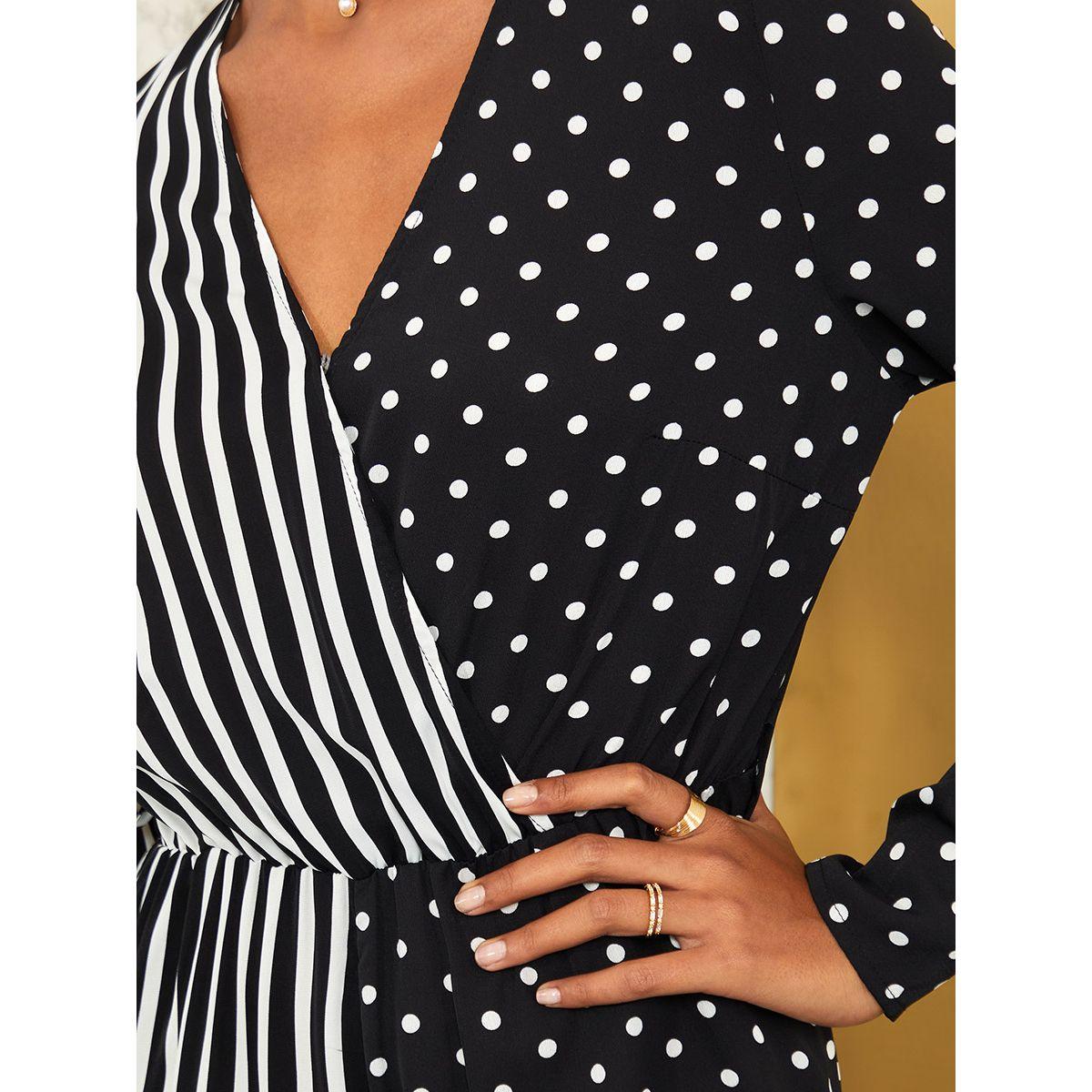 Styli Mono Polka Stripe Wrap Front Wide Leg Jumpsuit-women-clothing-jumpsuits-image-3