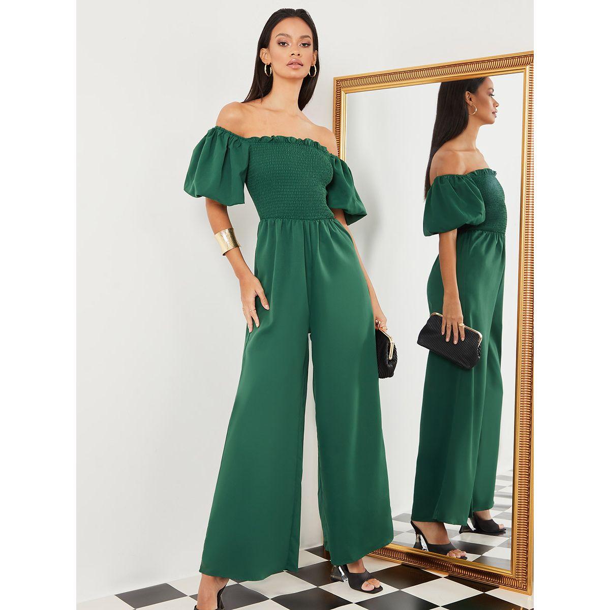 Styli Short Balloon Sleeves Off Shoulder Neck Wide Leg Jumpsuit-women-clothing-jumpsuits-image-1