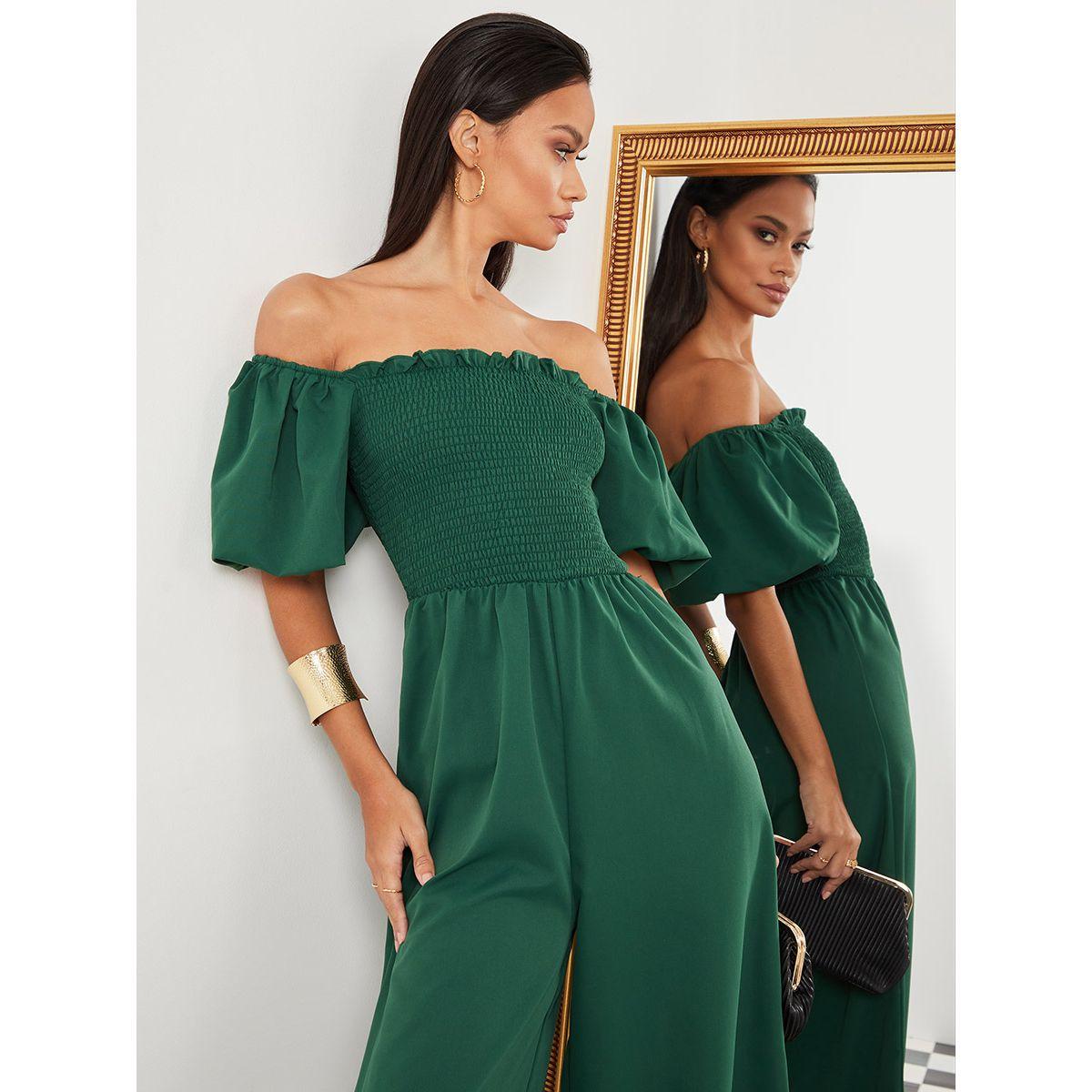 Styli Short Balloon Sleeves Off Shoulder Neck Wide Leg Jumpsuit-women-clothing-jumpsuits-image-2