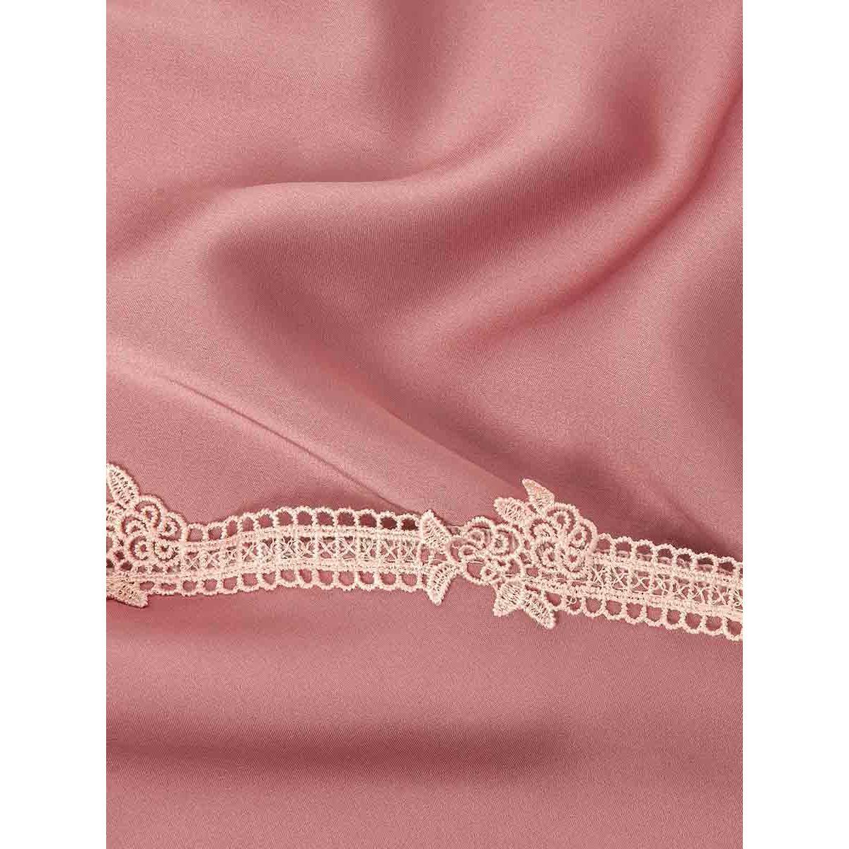 Styli Padded Non Wired Contrast Lace Detail Satin Woven Short Slip with Side Slit-women-clothing-lingerie-babydollsandbodysuits-image-4