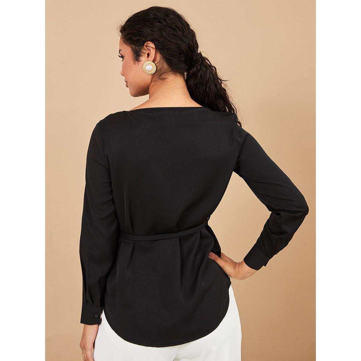 بلوزة باكمام طويلة مع اربطة من ستايلي-women-clothing-shirtsandblouses-blouses-image-5