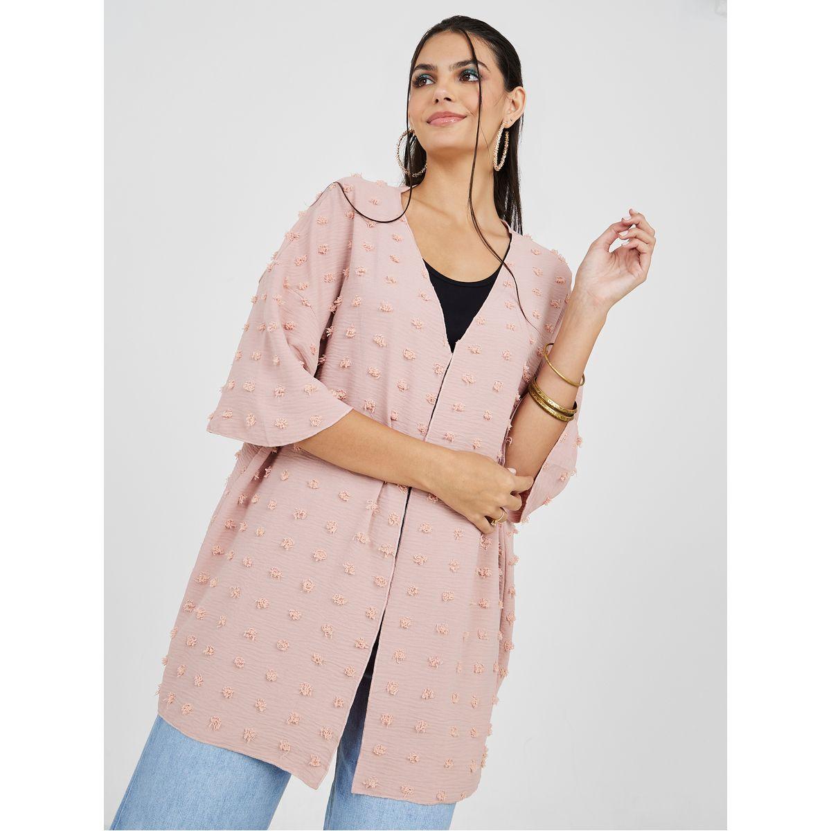 Styli Longline Open Front Dobby Kimono-women-clothing-shirtsandblouses-shirts-image-1