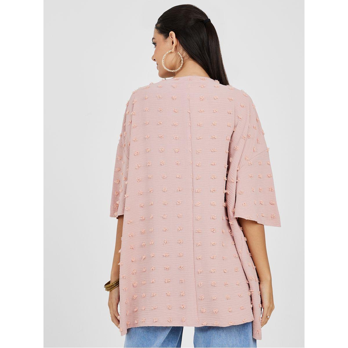Styli Longline Open Front Dobby Kimono-women-clothing-shirtsandblouses-shirts-image-4