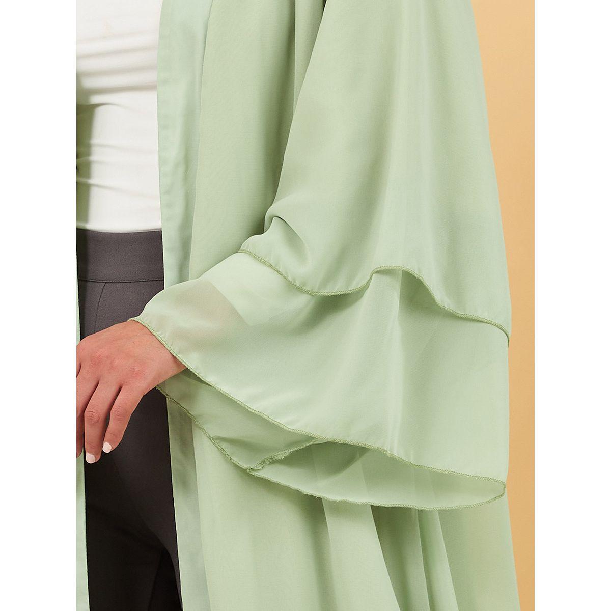 Styli Long Flare Sleeves Layered Abaya with Self Tie-women-arabicclothing-abayas-image-3
