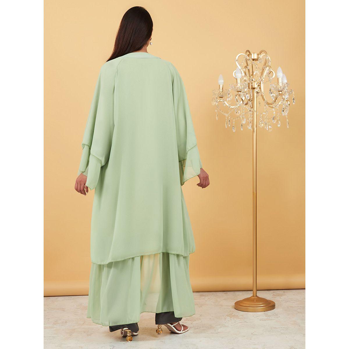Styli Long Flare Sleeves Layered Abaya with Self Tie-women-arabicclothing-abayas-image-4
