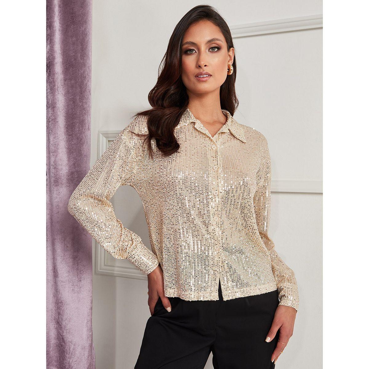 Styli Long Sleeves Sequin Detail Button Up Shirt-women-clothing-shirtsandblouses-shirts-image-4