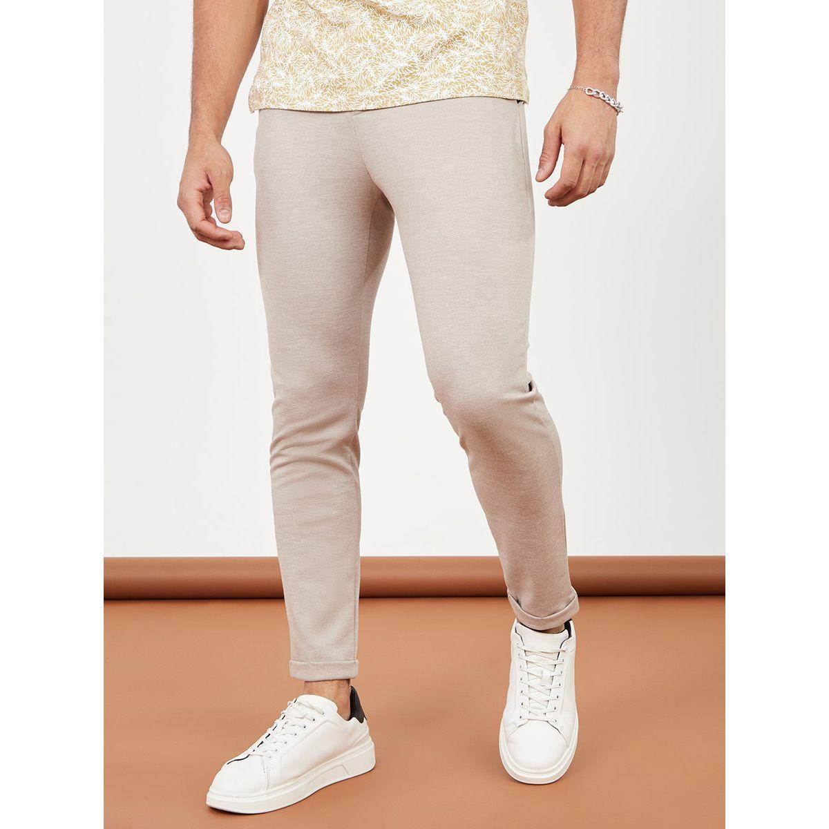 Styli Pique Slim Fit Knitted Trouser with Contrast Elastic Waistband-men-clothing-bottoms-trousersandchinos-trousers-image-1