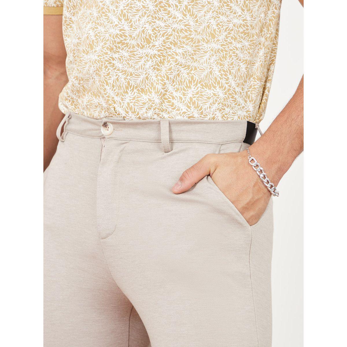 Styli Pique Slim Fit Knitted Trouser with Contrast Elastic Waistband-men-clothing-bottoms-trousersandchinos-trousers-image-3