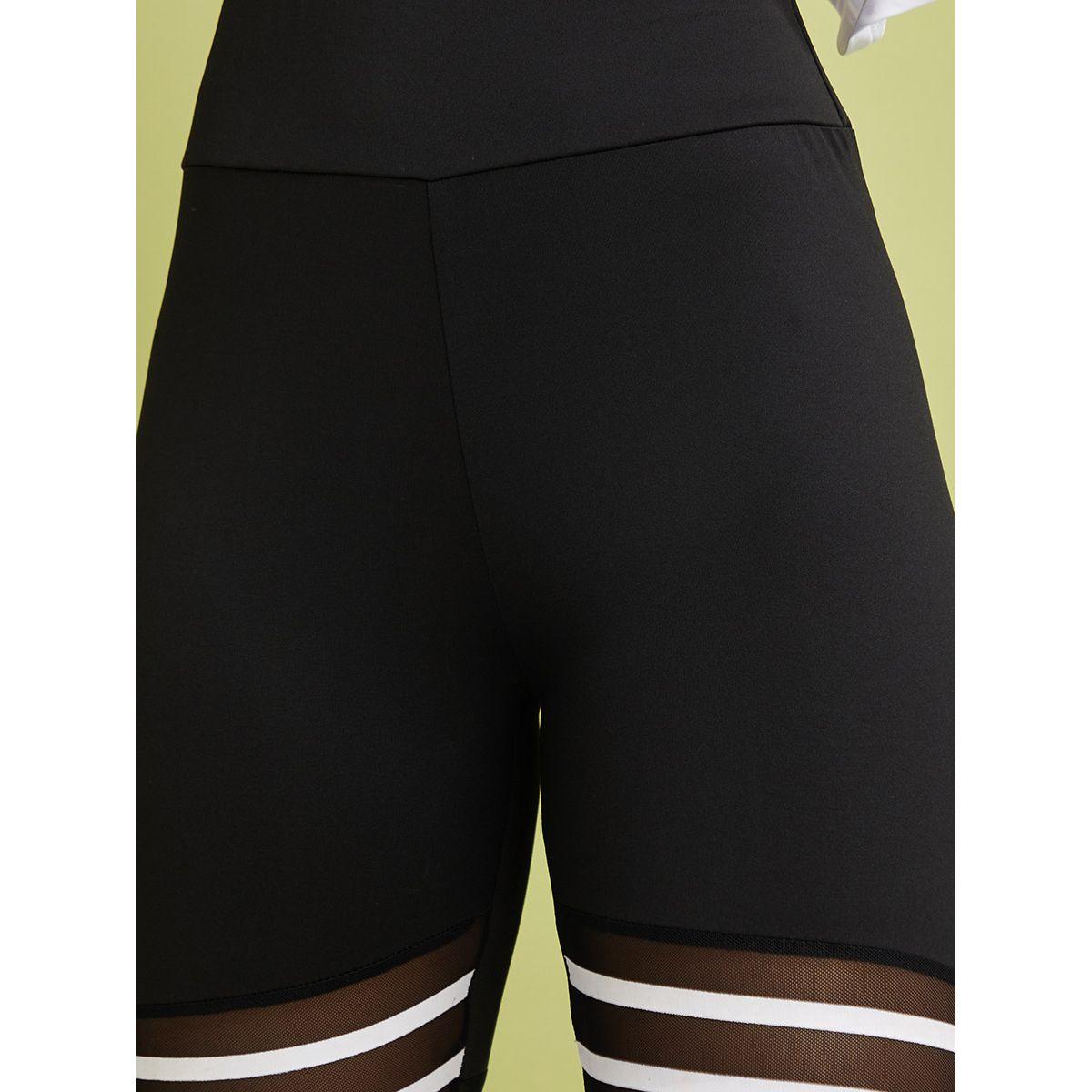 Styli Mesh Insert Striped Detail Leggings-women-clothing-bottoms-leggings-image-3