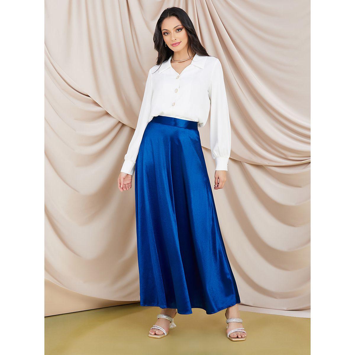 تنورة طويلة ساتان بخصر عالي-women-clothing-bottoms-skirts-image-2