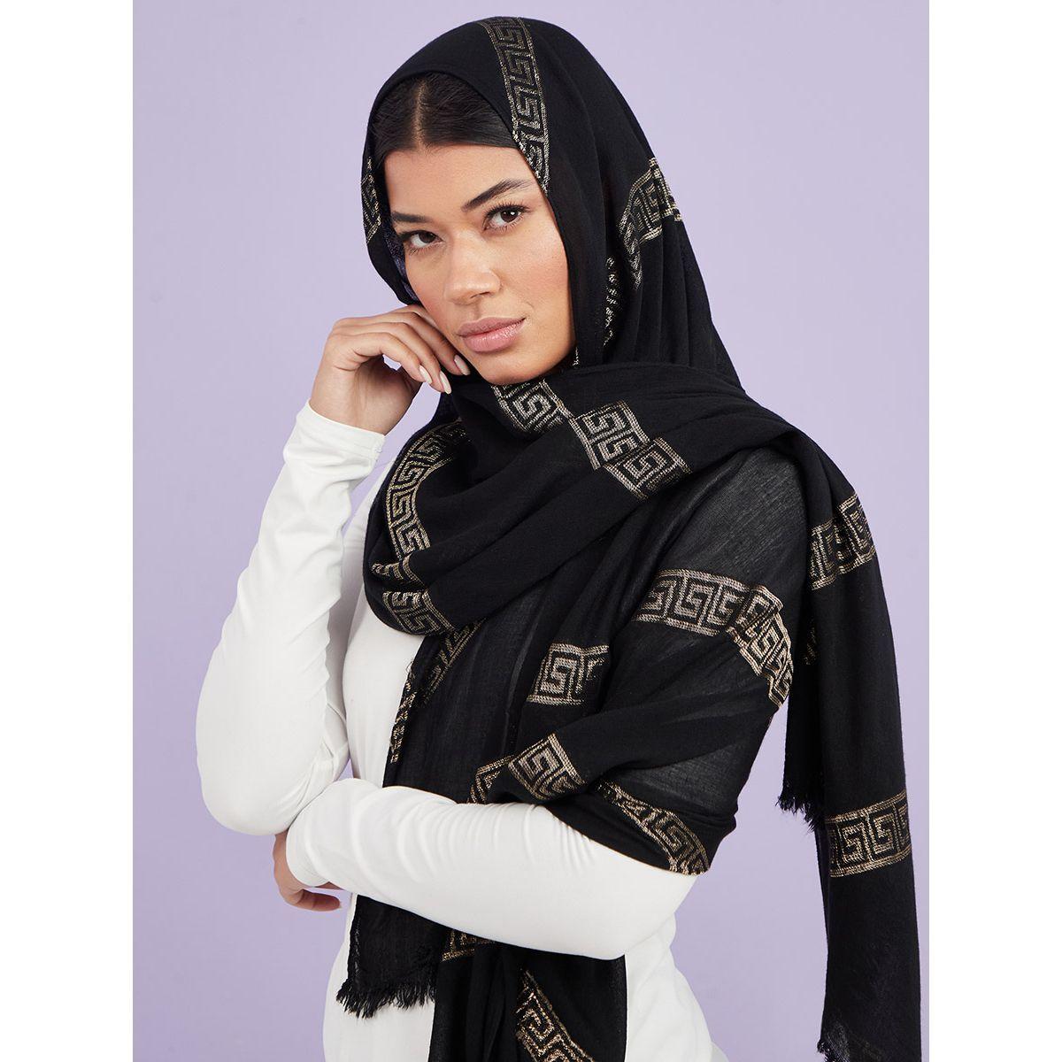 Styli Fringe Detail Printed Scarf-women-winterwear-scarves-image-2