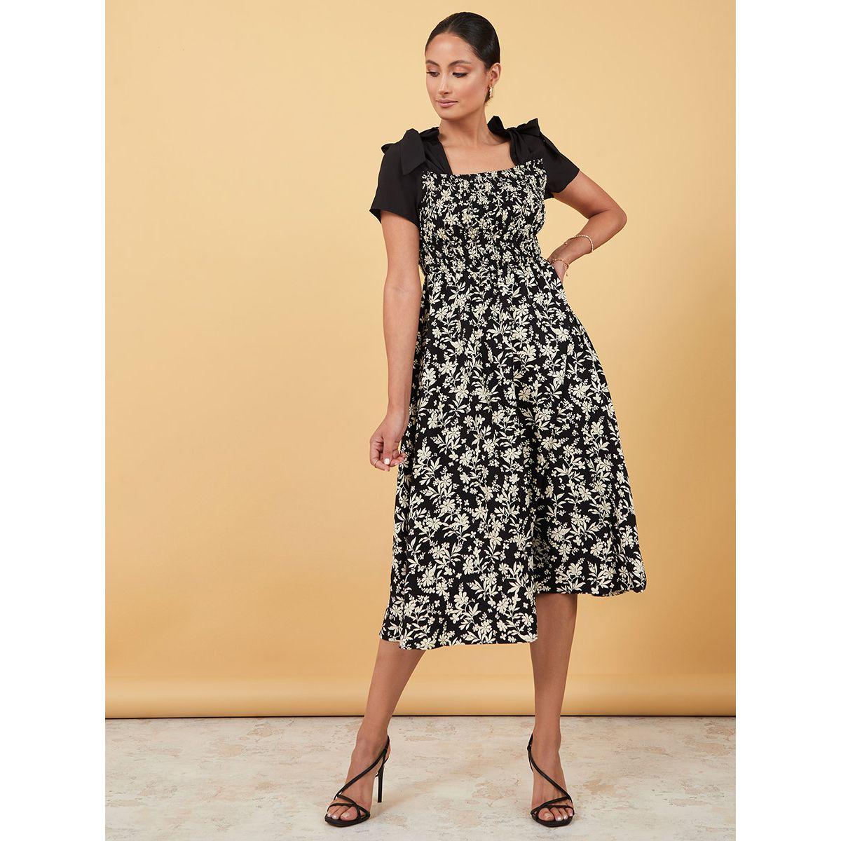 فستان ميدي باكمام قصيرة-women-clothing-dresses-image-2