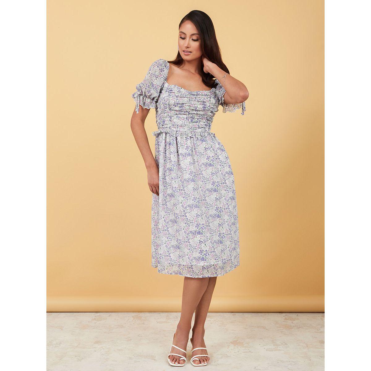 فستان ميدي مطبع بزهور-women-clothing-dresses-image-2