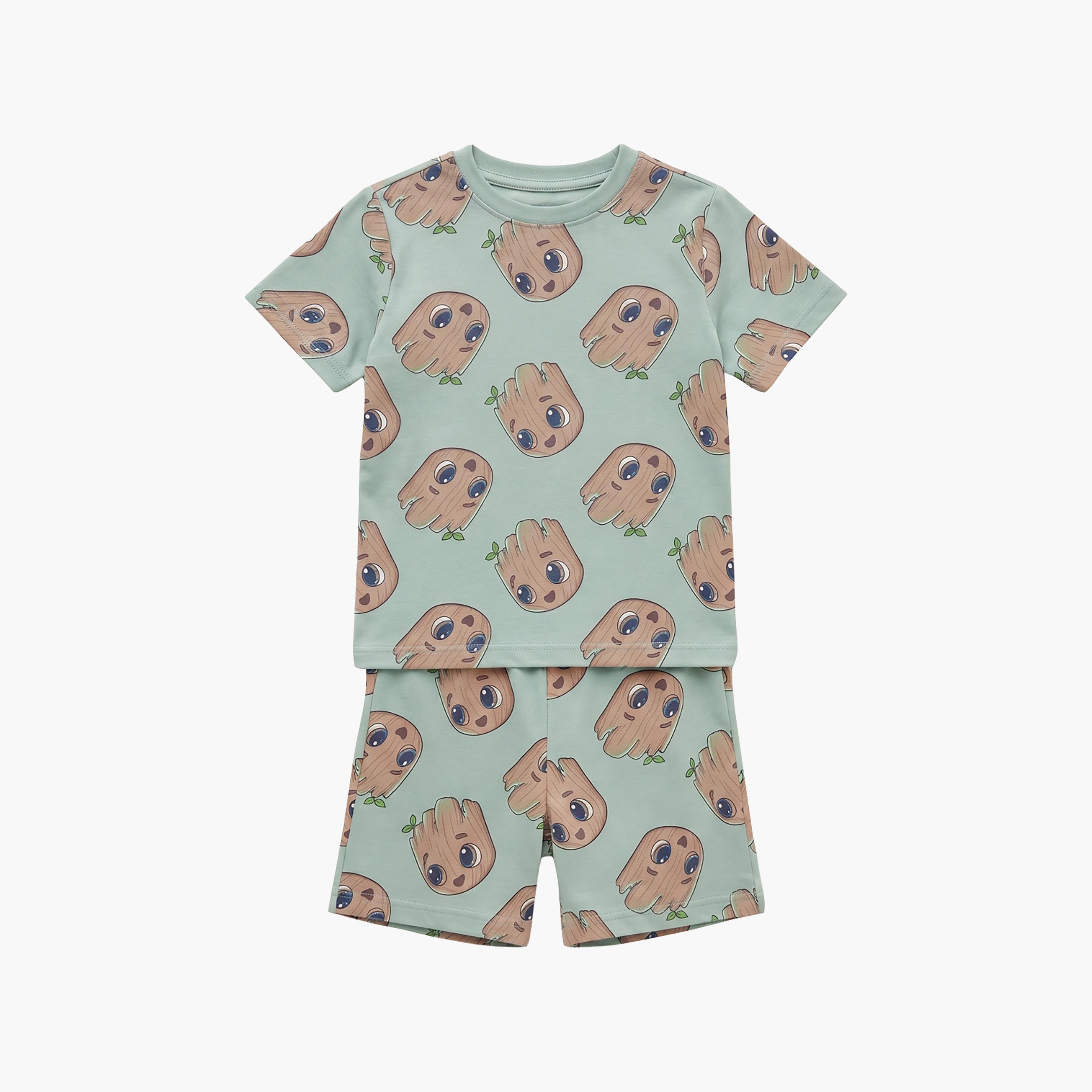 Babyqlo Cartoon Print Short Sleeves T-Shirt & Shorts Co-ord Set-boys-clothing-setsandcoords-image-5