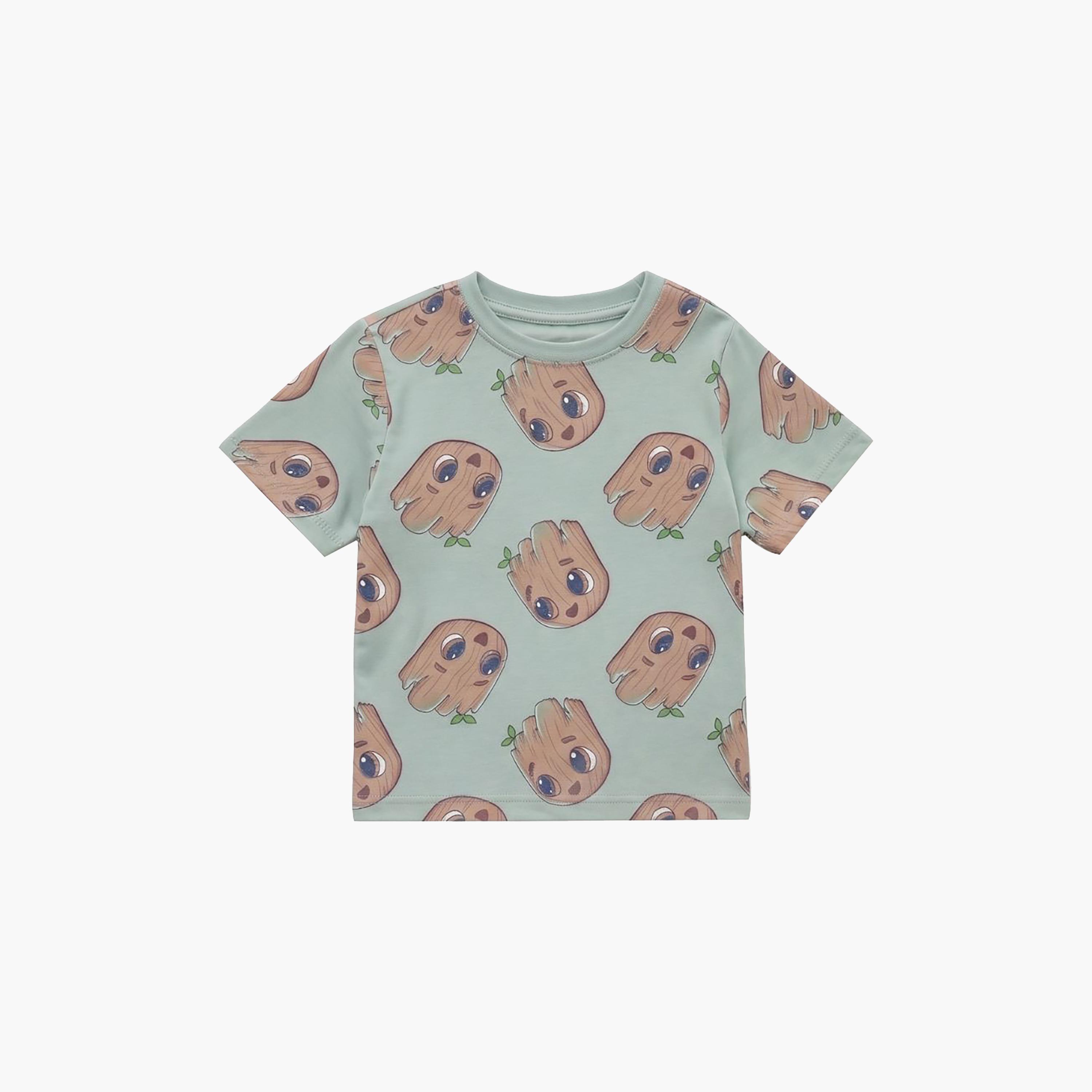 Babyqlo Cartoon Print Short Sleeves T-Shirt & Shorts Co-ord Set-boys-clothing-setsandcoords-image-6
