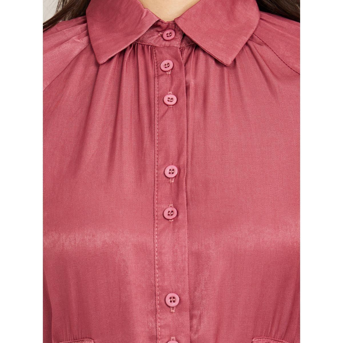 Styli Long Sleeves Front Button Detail Shirt Midi Dress with Tie Belt-women-clothing-dresses-image-3