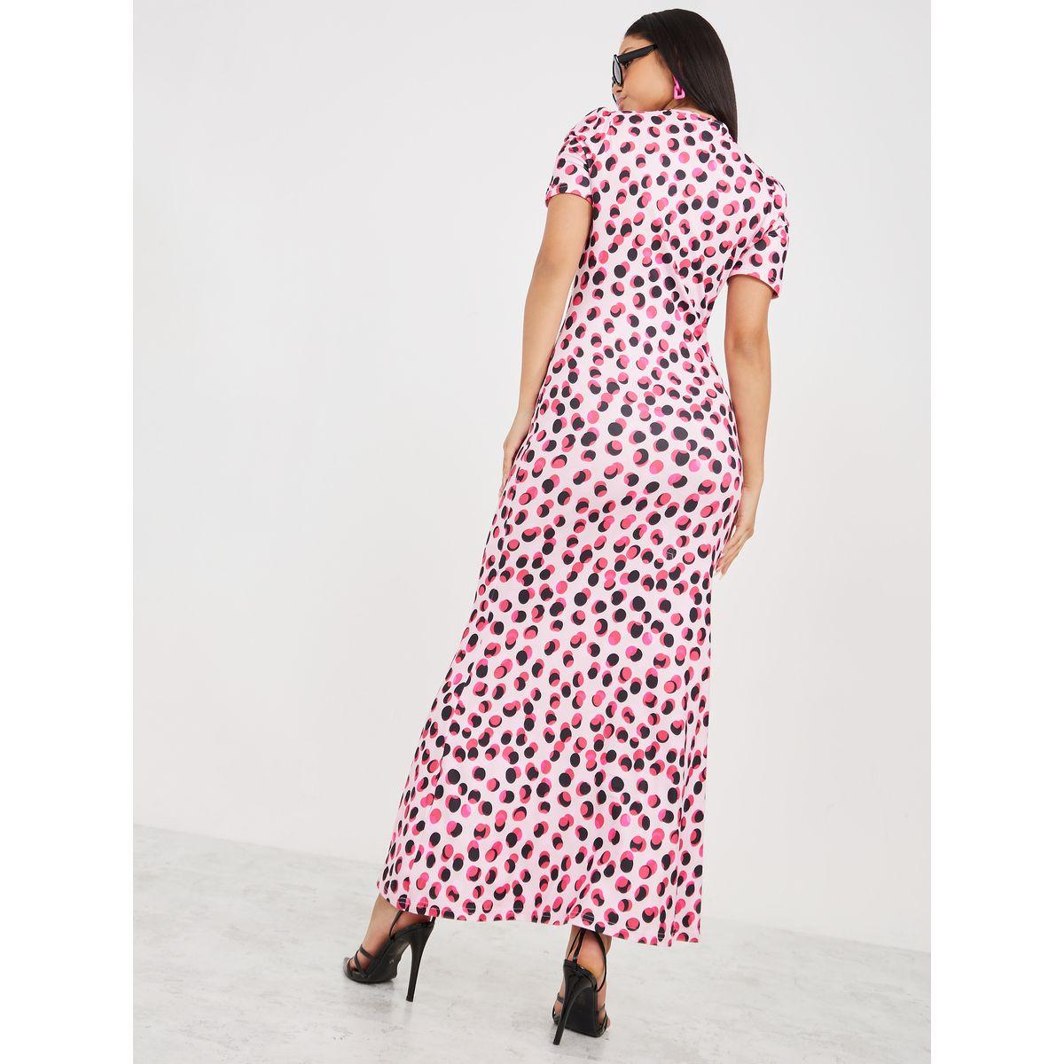فستان طويل مطبع بنقاط بولكا-women-clothing-dresses-image-4