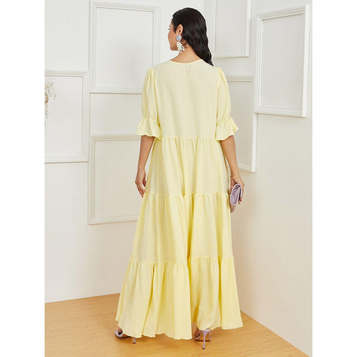 فستان طويل باكمام قصيرة من ستايلي-women-clothing-dresses-image-4
