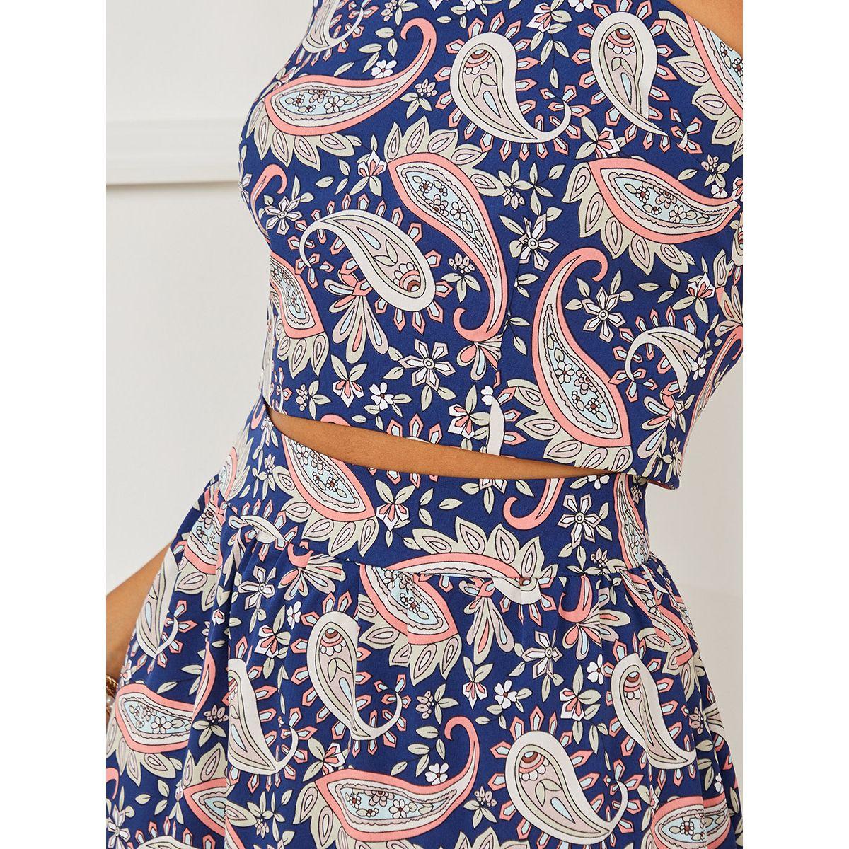 طقم من ( بلوزة قصيرة + تنورة طويلة ) من ستايلي-women-clothing-coordsets-image-4