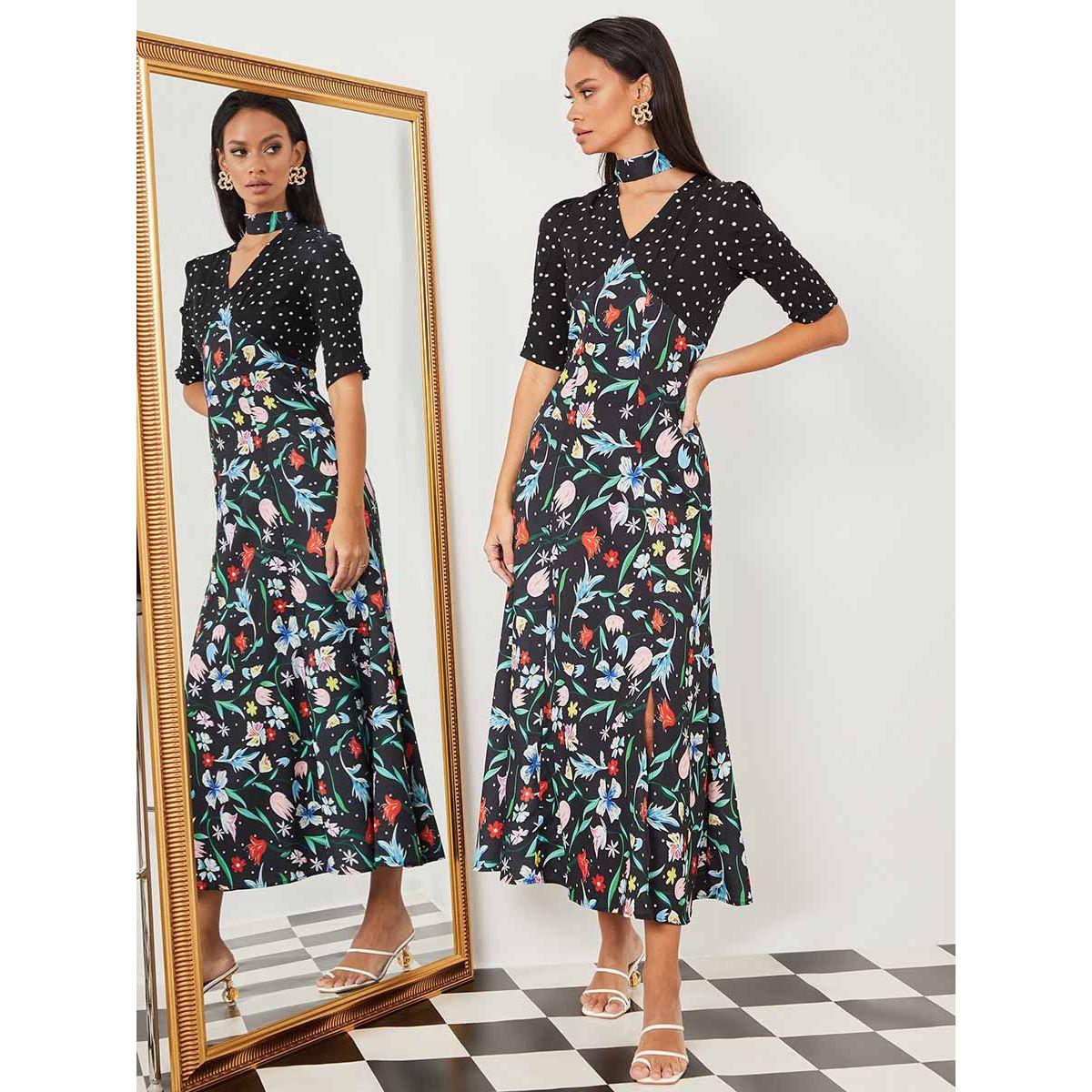 فستان طويل باكمام قصيرة من ستايلي-women-clothing-dresses-image-1