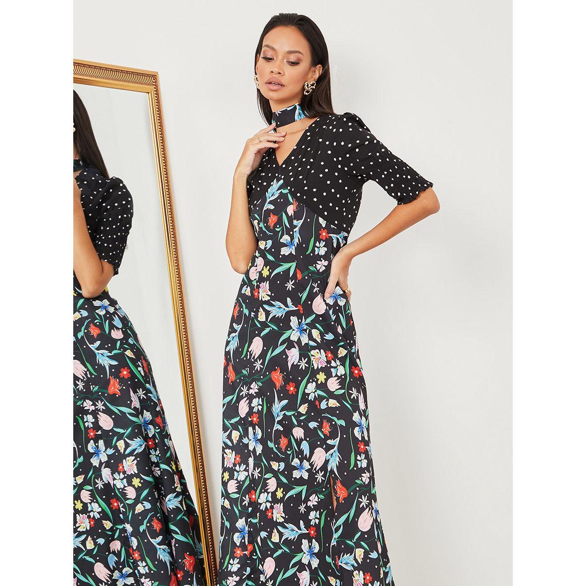 فستان طويل باكمام قصيرة من ستايلي-women-clothing-dresses-image-2