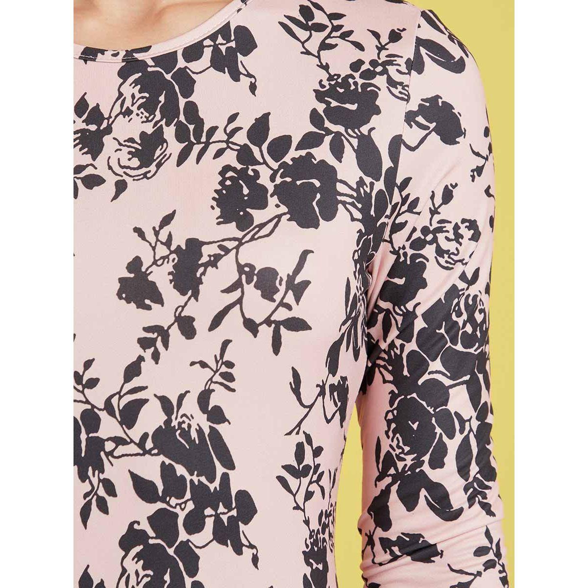 Styli Long Sleeves Floral Print Bodycon Knee Length Dress-women-clothing-dresses-image-4