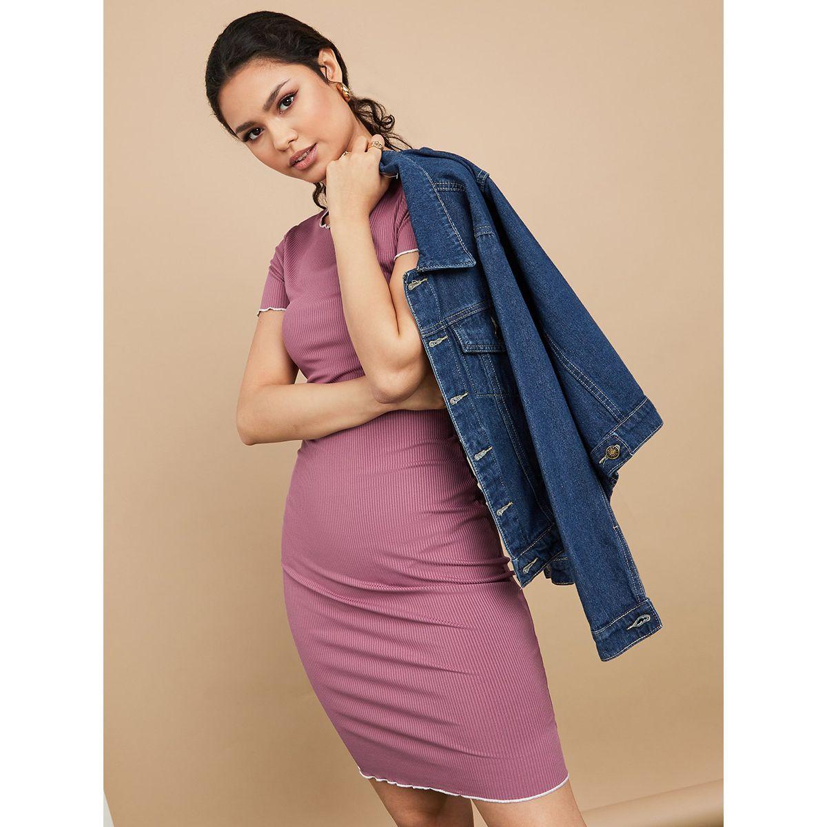 فستان مضلع باكمام قصيرة من ستايلي-women-clothing-dresses-image-2