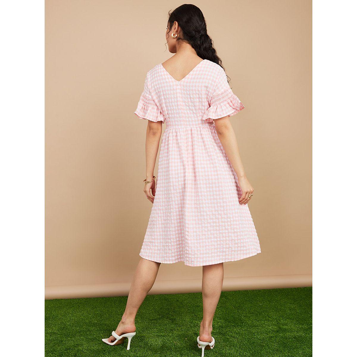 فستان ميدي باكمام كشكش من ستايلي-women-clothing-dresses-image-4