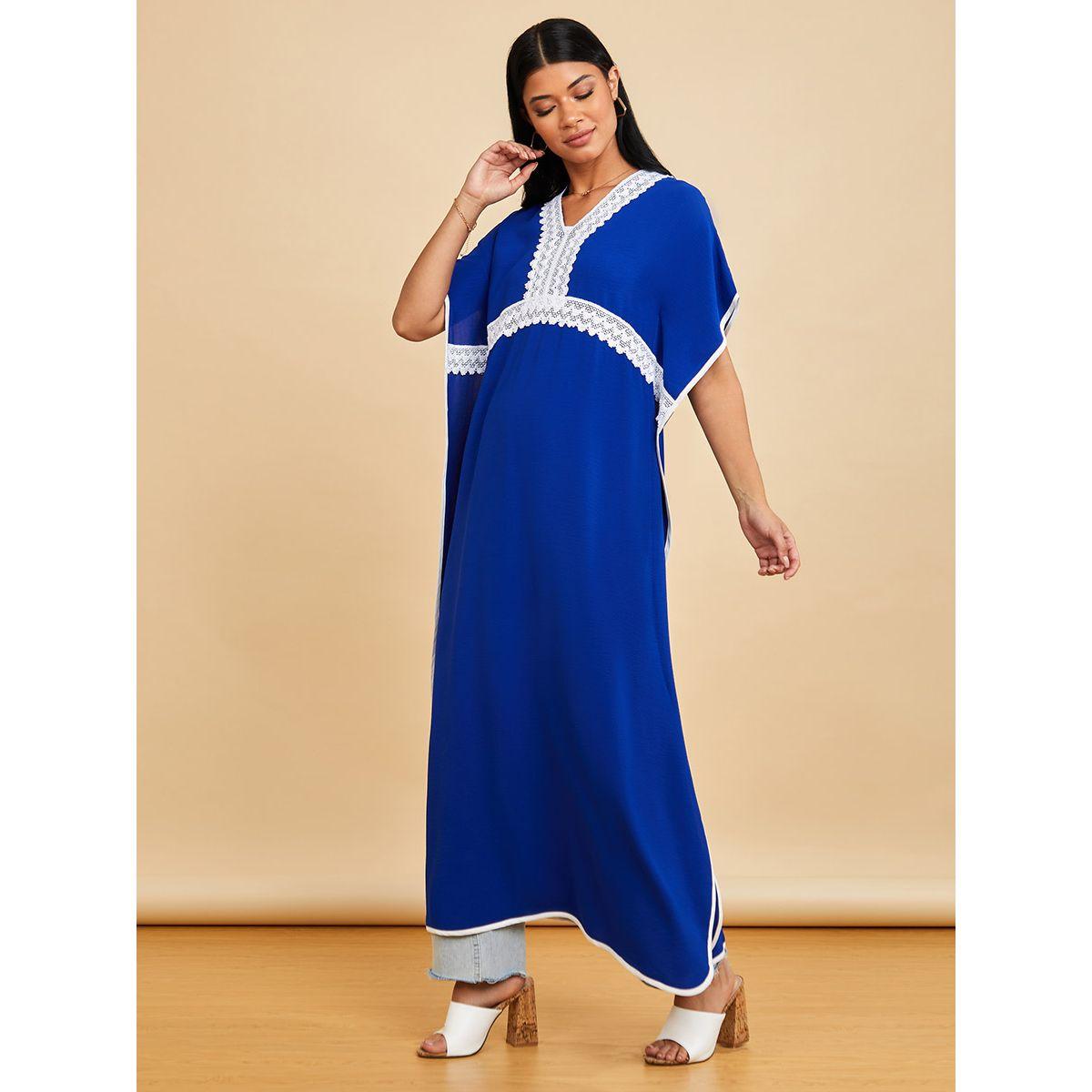 Styli Kimono Sleeves Lace Insert Kaftan Maxi Dress-women-clothing-dresses-image-1