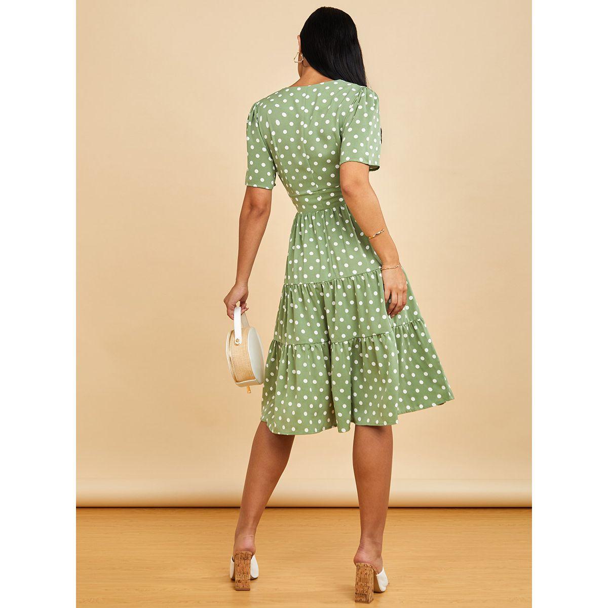 فستان ميدي مطبع بنقاط بولكا من ستايلي-women-clothing-dresses-image-4