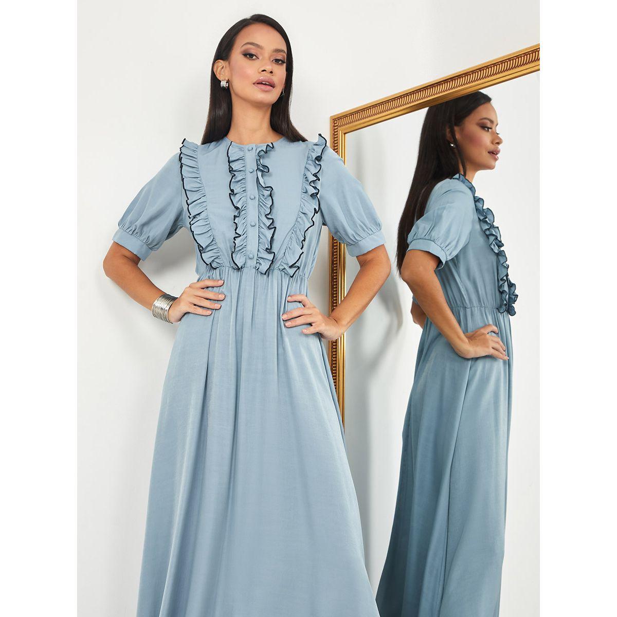 فستان طويل باكمام قصيرة من ستايلي-women-clothing-dresses-image-3