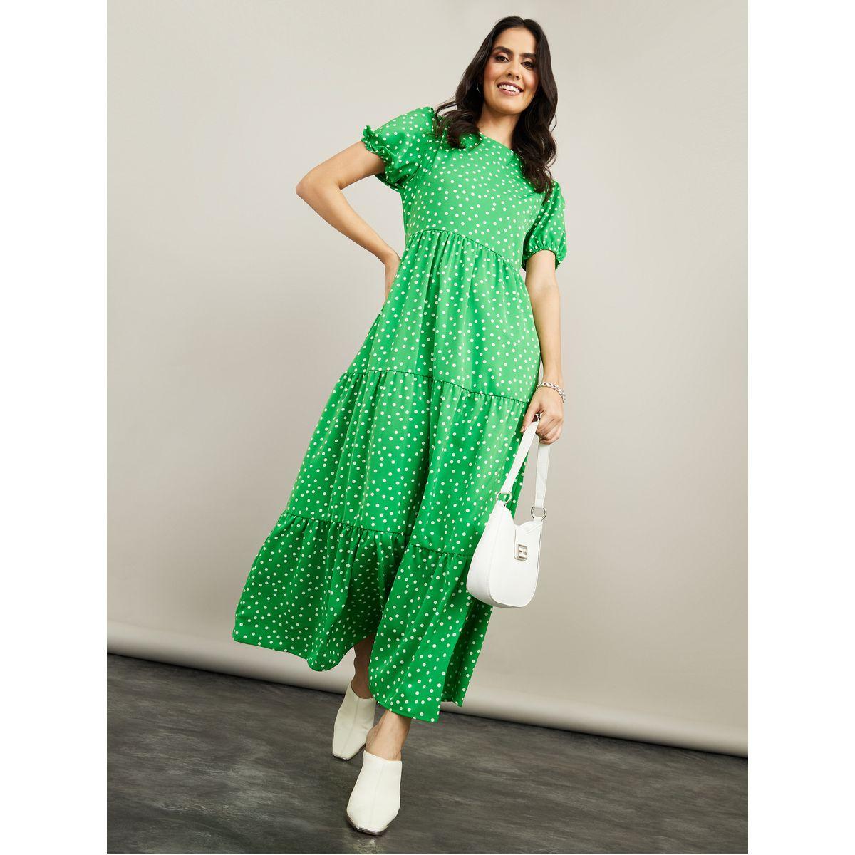 فستان طويل مطبع بنقاط بولكا من ريد تايب-women-clothing-dresses-image-2