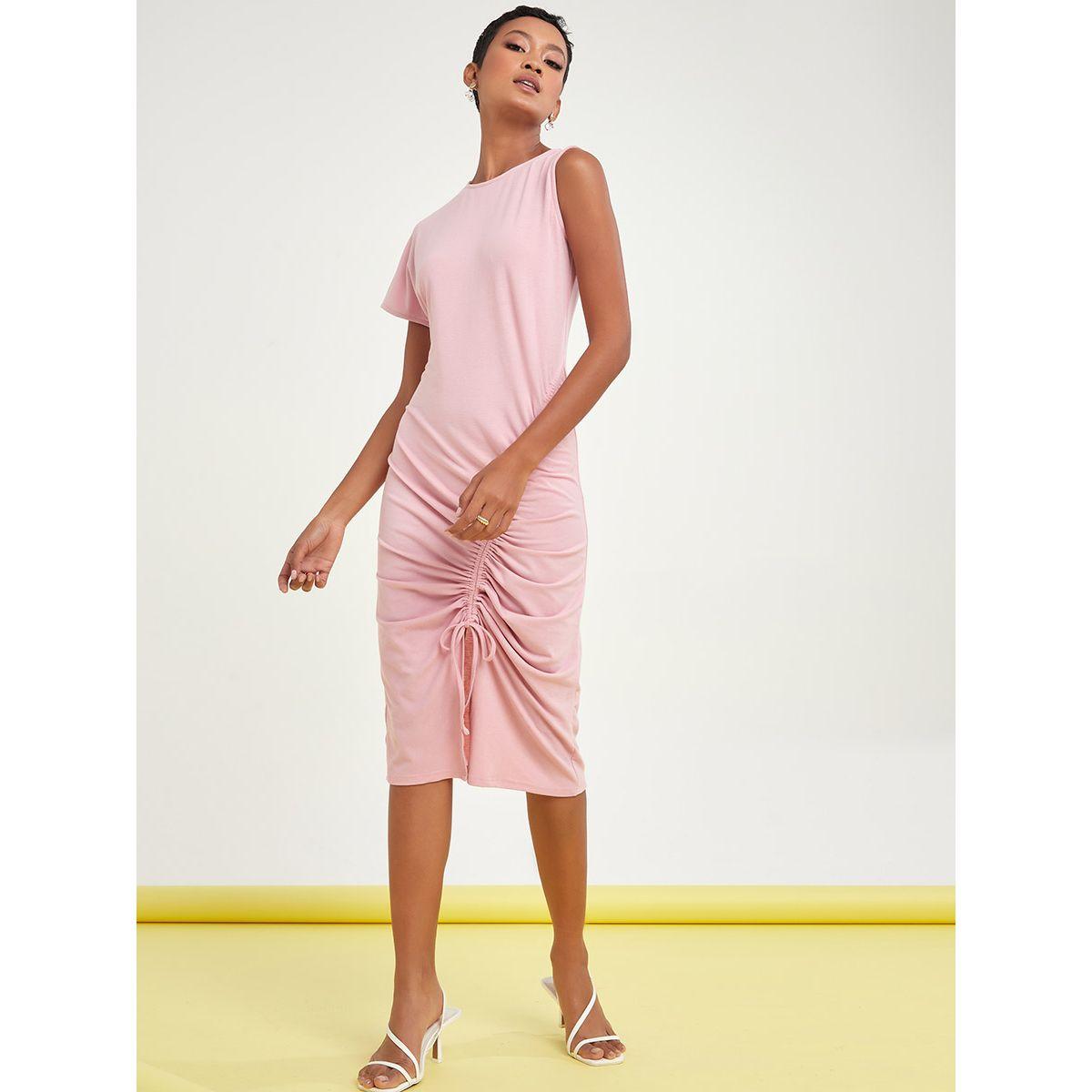 فستان ميدي بتفاصيل مزمومة من ريد تايب-women-clothing-dresses-image-1