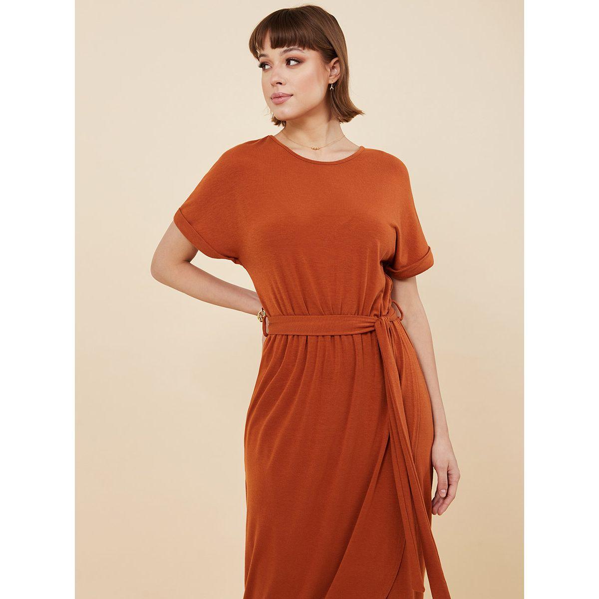 فستان طويل باكمام مطوية من ستايلي-women-clothing-dresses-image-3