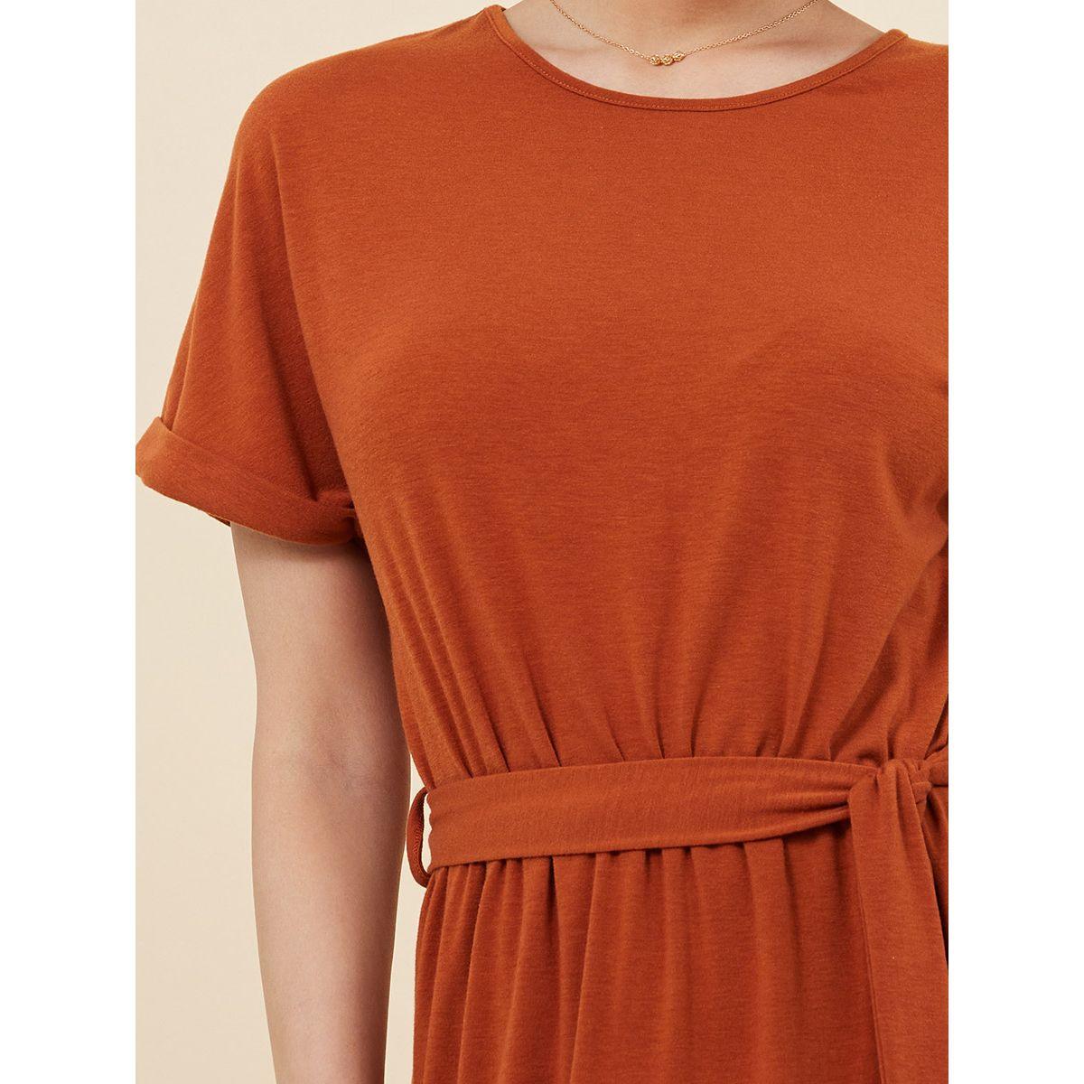فستان طويل باكمام مطوية من ستايلي-women-clothing-dresses-image-4