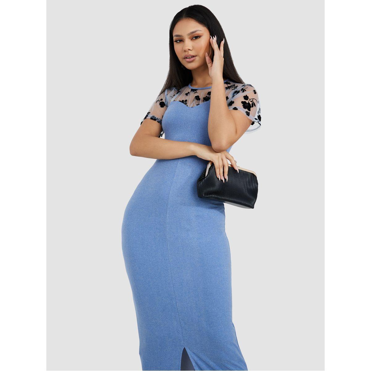 فستان طويل بتداخلات شبكية من ستايلي-women-clothing-dresses-image-1