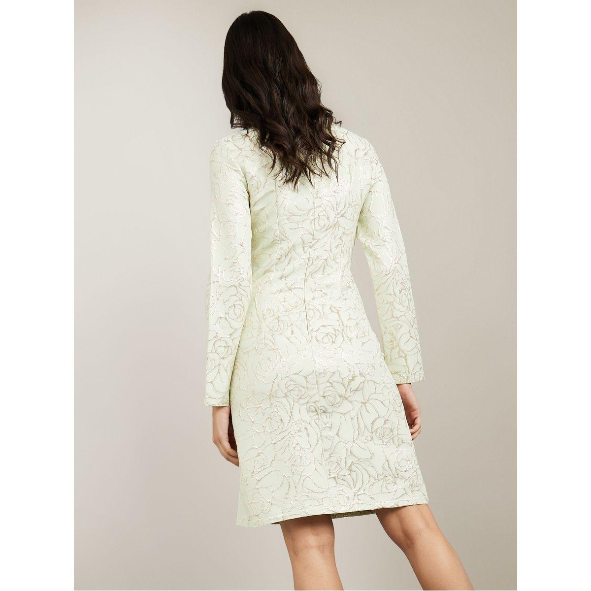 Styli Long Sleeves Round Neck Bodycon Knee Length Dress-women-clothing-dresses-image-3