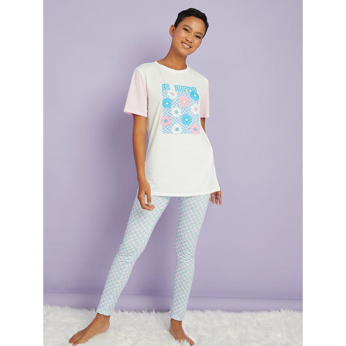 طقم من ( ليقنز + تيشيرت )-women-clothing-nightwear-pyjamas-longsets-image-2