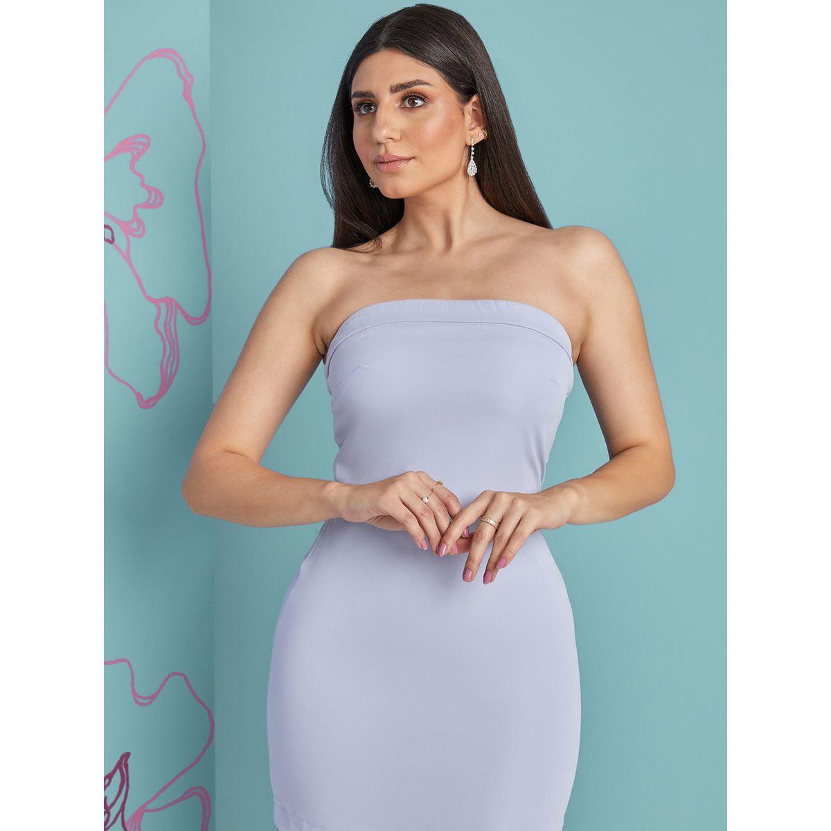 Styli Bandeau Pleated Hem Bodycon Maxi Dress-women-clothing-dresses-image-2
