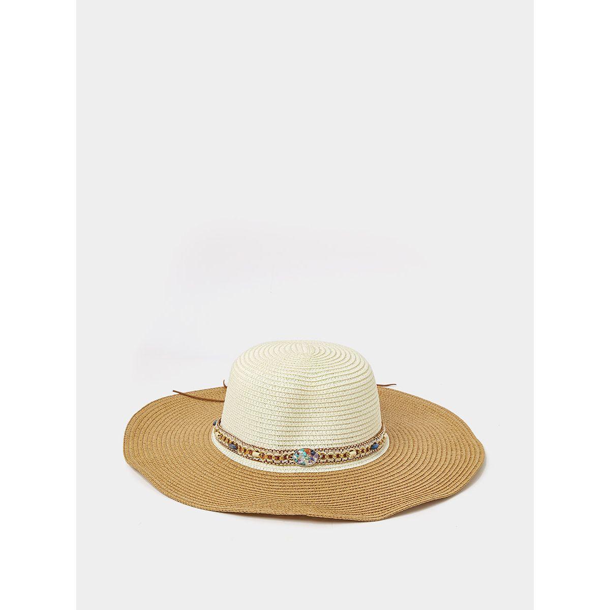 Styli Embellished Two Tone Floppy Hat-women-clothingaccessories-capsandhats-image-1