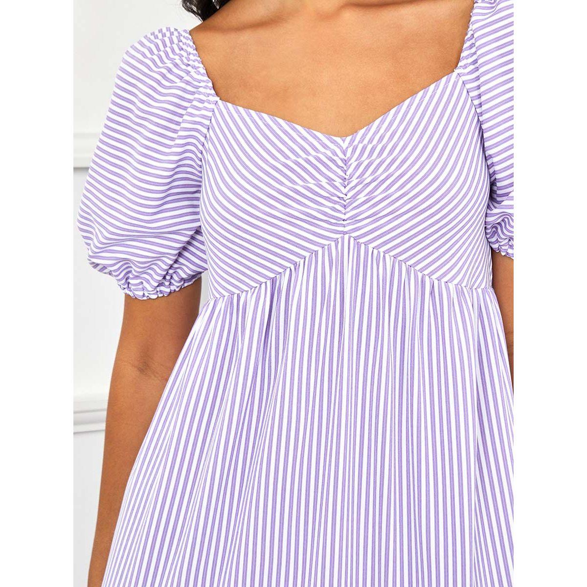 فستان طويل باكمام قصيرة منفوشة من ستايلي-women-clothing-dresses-image-4