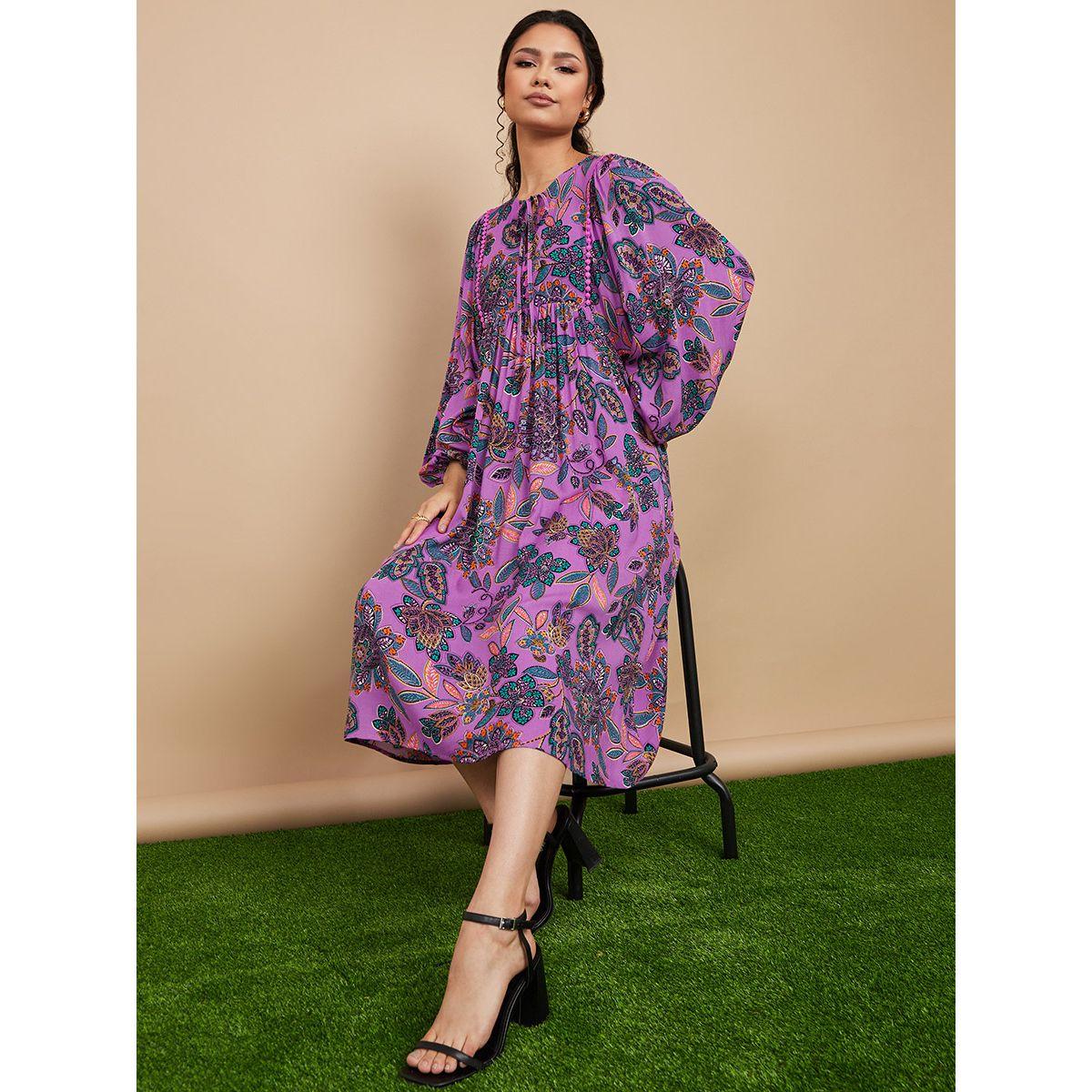 فستان ميدي ياكمام طويلة من ستايلي-women-clothing-dresses-image-2