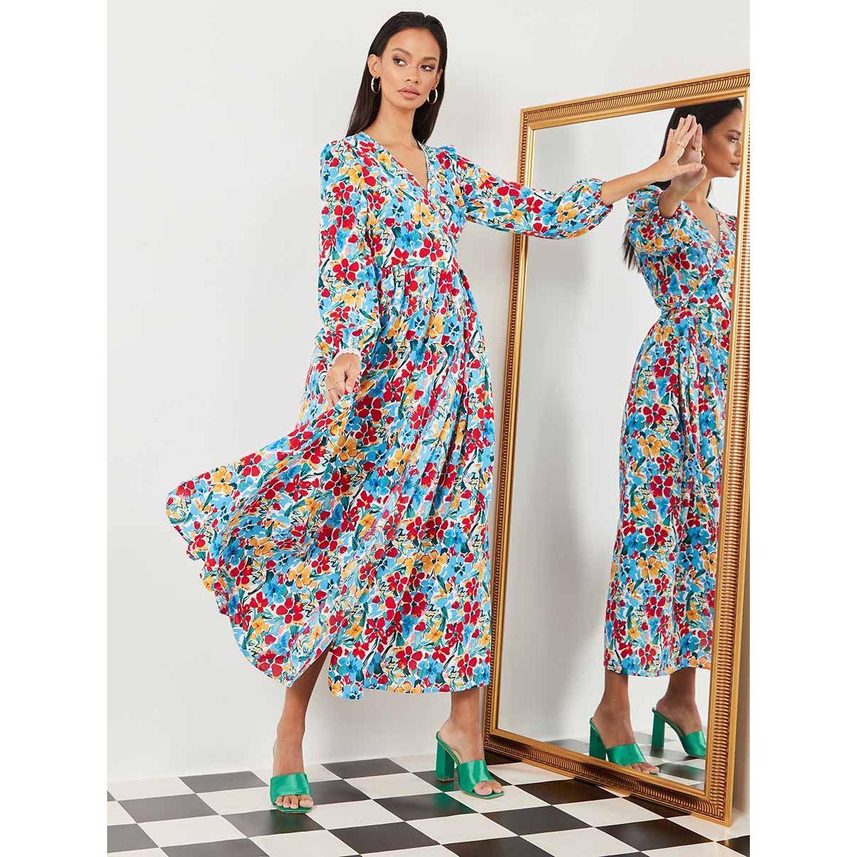 Styli Long Sleeves Floral Print Wrap Maxi Dress-women-clothing-dresses-image-1